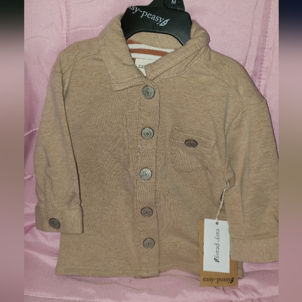 EASY PEASY COLLARED JACKET KHAKI SIZE 3/6 REAL POCKET
